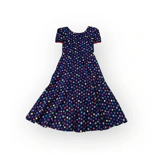 leslie lucks vintage retro pin up polka dot midi dress
